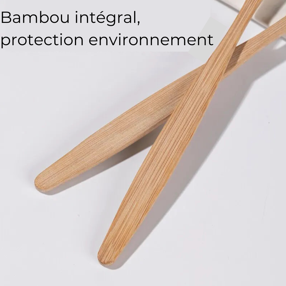 Pack de 10 Brosses à Dents en Bambou avec Enveloppe en Cuir Naturel – Écologique et Durable